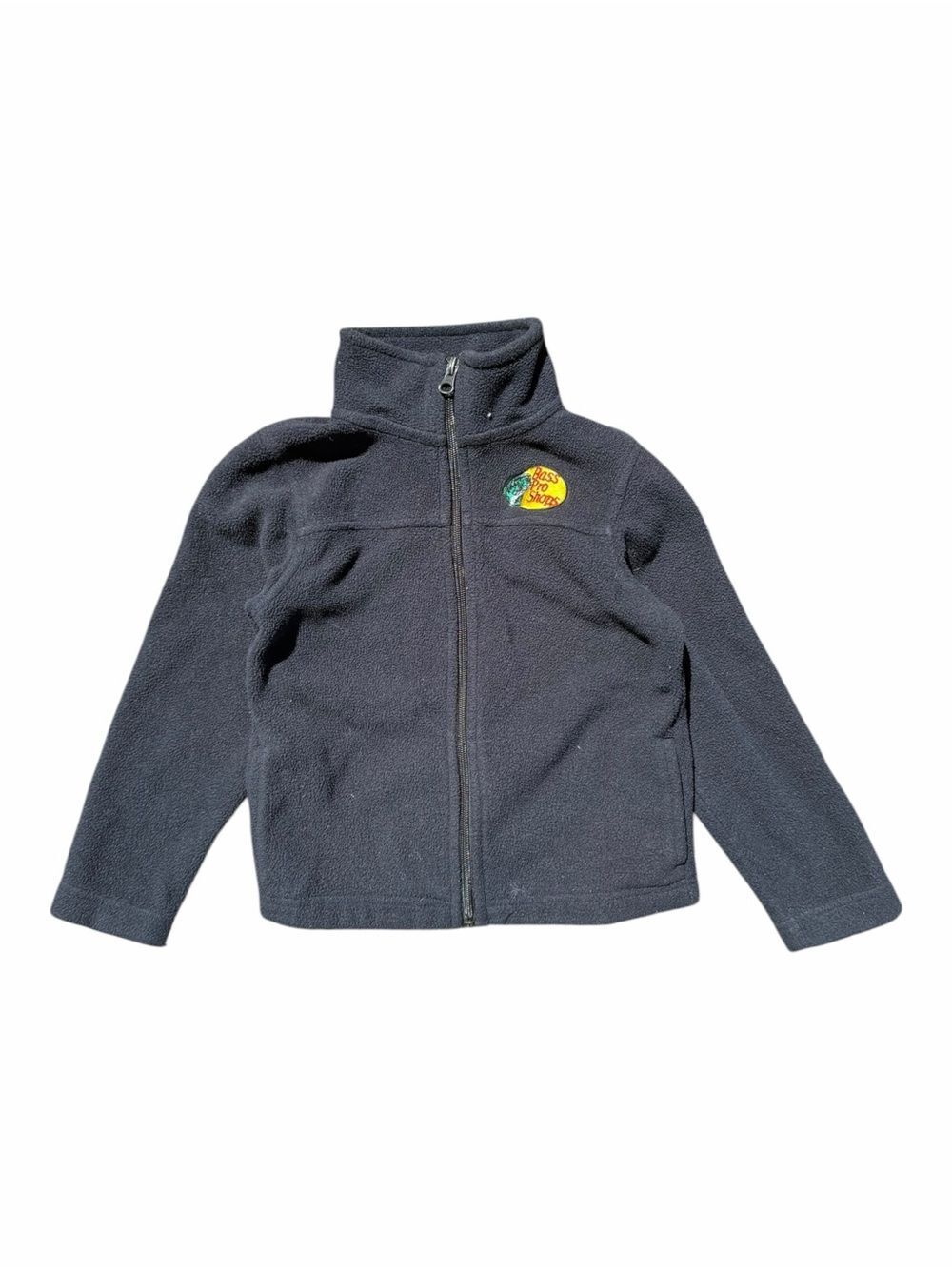 Bass Pro Shops Fleece Jacket Kids 4T Black Zip Outdoor Gorpcore Cozy Retro